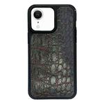 For iPhone XR Exclusive Design Style PC Full Coverage Pattern Phone Case(Green Crocodile Texture)