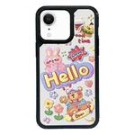 For iPhone XR Exclusive Design Style PC Full Coverage Pattern Phone Case(HELLO Rabbit)