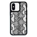 For iPhone XS Max Exclusive Design Style PC Full Coverage Pattern Phone Case(Silver Python Texture)