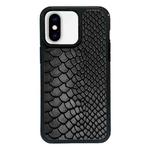 For iPhone XS Max Exclusive Design Style PC Full Coverage Pattern Phone Case(Black Crocodile Texture)