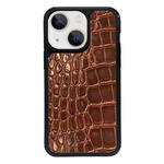 For iPhone 13 mini Exclusive Design Style PC Full Coverage Pattern Phone Case(Brown Crocodile Texture)