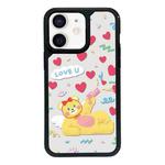 For iPhone 12 mini Exclusive Design Style PC Full Coverage Pattern Phone Case(Yellow Bear)