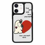 For iPhone 12 mini Exclusive Design Style PC Full Coverage Pattern Phone Case(Beige Bear)