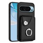 For Google Pixel 9 Pro XL Organ Card Bag Ring Holder Phone Case(Black)