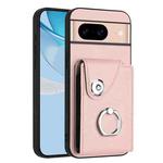 For Google Pixel 8a Organ Card Bag Ring Holder Phone Case(Pink)