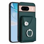 For Google Pixel 8a Organ Card Bag Ring Holder Phone Case(Green)