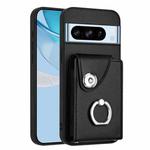 For Google Pixel 8 Pro Organ Card Bag Ring Holder Phone Case(Black)