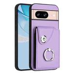 For Google Pixel 8 Organ Card Bag Ring Holder Phone Case(Purple)