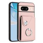 For Google Pixel 8 Organ Card Bag Ring Holder Phone Case(Pink)