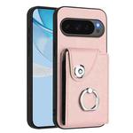 For Google Pixel 10 / 10 Pro Organ Card Bag Ring Holder Phone Case(Pink)