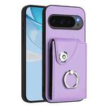 For Google Pixel 10 Pro XL Organ Card Bag Ring Holder Phone Case(Purple)