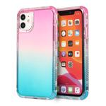 For iPhone 12 / 12 Pro 3 In 1 Dreamland PC + TPU Gradient Two-color Transparent Border Protective Case(Pink Blue)