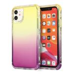 For iPhone 12 Pro Max 3 In 1 Dreamland PC + TPU Gradient Two-color Transparent Border Protective Case(Yellow Purple)