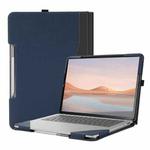 For Microsoft Surface Laptop Studio 2 Herringbone Texture Leather Laptop Protective Case(Dark Blue)