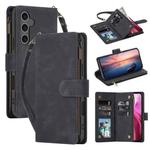 For Samsung Galaxy S24 FE 5G Multifunctional Crossbody Zipper Wallet Leather Phone Case(Black)