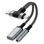 4 in 1 8 Pin / Type-C to Type-C, 3.5mm Audio Adapter Cable(Silver)