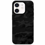 For iPhone 12 Camouflage Ice Feel Texture MagSafe PU Hybrid PC Phone Case(Black)