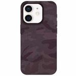 For iPhone 12 Camouflage Ice Feel Texture MagSafe PU Hybrid PC Phone Case(Purple)