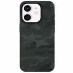 For iPhone 12 Camouflage Ice Feel Texture MagSafe PU Hybrid PC Phone Case(Army Green)