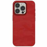 For iPhone 12 Pro Camouflage Ice Feel Texture MagSafe PU Hybrid PC Phone Case(Red)