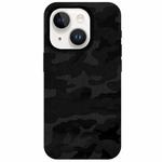 For iPhone 13 Camouflage Ice Feel Texture MagSafe PU Hybrid PC Phone Case(Black)