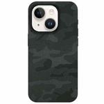 For iPhone 13 Camouflage Ice Feel Texture MagSafe PU Hybrid PC Phone Case(Army Green)