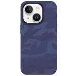 For iPhone 13 Camouflage Ice Feel Texture MagSafe PU Hybrid PC Phone Case(Blue Purple)