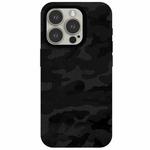 For iPhone 13 Pro Max Camouflage Ice Feel Texture MagSafe PU Hybrid PC Phone Case(Black)