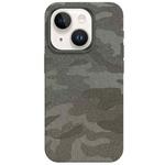 For iPhone 14 Camouflage Ice Feel Texture MagSafe PU Hybrid PC Phone Case(Grey)