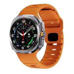 For Samsung Galaxy Watch Ultra 47mm Wave Texture Reverse Buckle Silicone Watch Band(Orange)