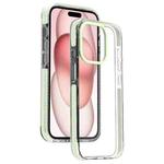 For iPhone 15 Candy Series 3 in 1 Highly Transparent PC Phone Case(Fluorescent Green)