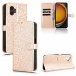 For Samsung Galaxy Xcover 7 Pro Honeycomb Dot Texture Leather Phone Case(Gold)