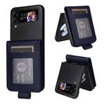 For Samsung Galaxy Z Flip4 5G Multifunctional Horizontal Flip Leather Phone Case with Three Card Slot(Navy Blue)