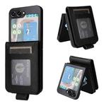 For Samsung Galaxy Z Flip5 5G Multifunctional Horizontal Flip Leather Phone Case with Three Card Slot(Black)