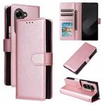 For Samsung Galaxy Z Fold6 5G Multifunctional Horizontal Flip Leather Phone Case with Three Card Slot(Rose Gold)