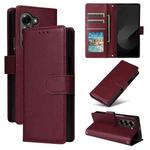 For Samsung Galaxy Z Fold6 5G Multifunctional Horizontal Flip Leather Phone Case with Three Card Slot(Wine Red)