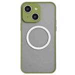 For iPhone 15 Plus Hawkeye Skin Feel MagSafe Phone Case(Army Green)