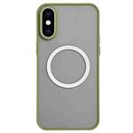 For iPhone XS Max Hawkeye Skin Feel MagSafe Phone Case(Army Green)