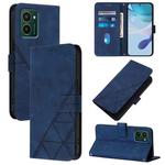 For HMD Pulse Pro Crossbody 3D Embossed Flip Leather Phone Case(Blue)