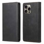 For iPhone 16 Pro Max Business Solid Color Magnetic RFID Leather Phone Case(Black)