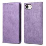 For iPhone SE 2024 Business Solid Color Magnetic RFID Leather Phone Case(Purple)