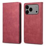 For iPhone 17 Pro Max Business Solid Color Magnetic RFID Leather Phone Case(Red)