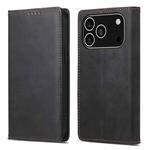 For iPhone 17 Pro Business Solid Color Magnetic RFID Leather Phone Case(Black)