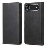 For iPhone 17 Air Business Solid Color Magnetic RFID Leather Phone Case(Black)