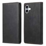 For iPhone 17 Business Solid Color Magnetic RFID Leather Phone Case(Black)