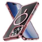 For iPhone 16 Pro Max Airbag Magsafe PC Hybrid TPU Phone Case(Clear Pink)