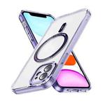 For iPhone 12 Airbag Magsafe PC Hybrid TPU Phone Case(Clear Purple)