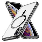 For iPhone XR Airbag Magsafe PC Hybrid TPU Phone Case(Clear Black)