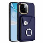 For vivo Y200 Organ Card Bag Ring Holder Phone Case(Blue)