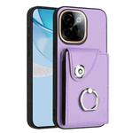 For vivo Y200 Organ Card Bag Ring Holder Phone Case(Purple)